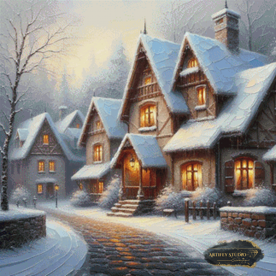 Das stille Winterdorf by Pixxchicks 80x80 mit 150 Farben