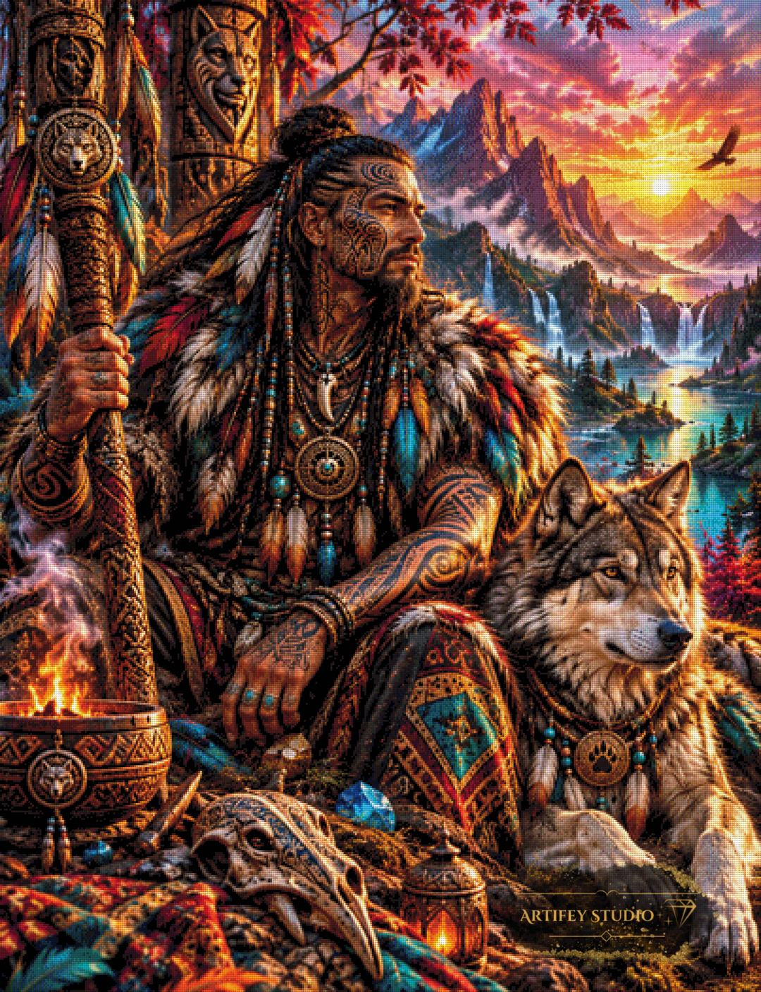 Wolfwalker II by Morrigan 100x130 with 330 colors