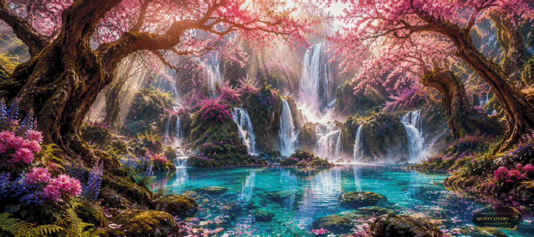 Wasserfall der Träume by Saphira 180x80 mit 330 Farben