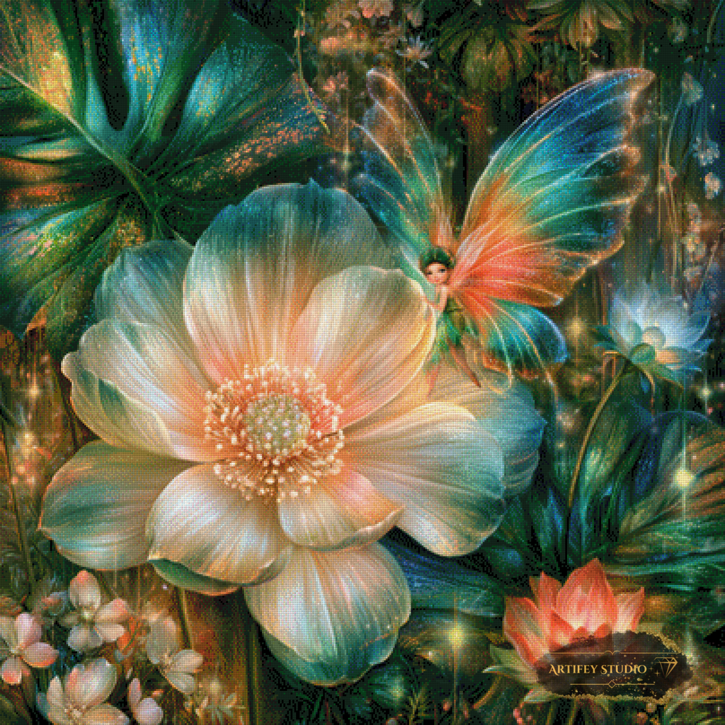 Glowing Flowers by Lexxa 100x100 mit 300 Farben