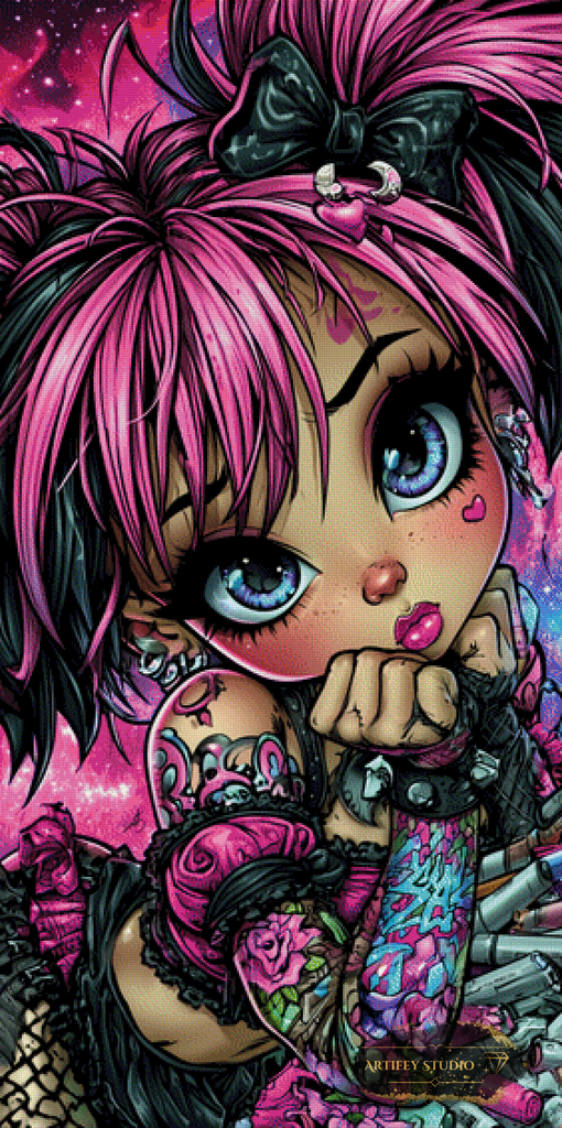 Pink Rebelion by Lexxa 70x140 mit 280 Farben