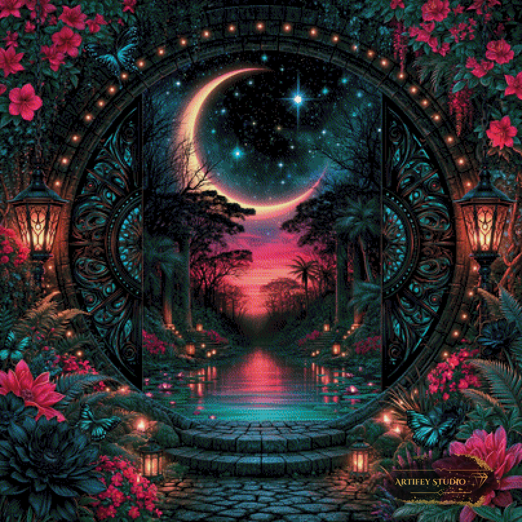 Portal to the Magic Jungle by Lexxa 100x100 with 200 colors