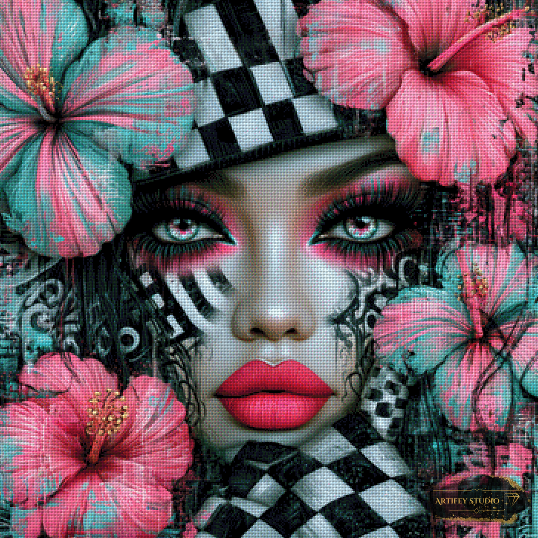 Checkmate in a Flowering Frenzy by Lexxa 90x90 with 245 colors
