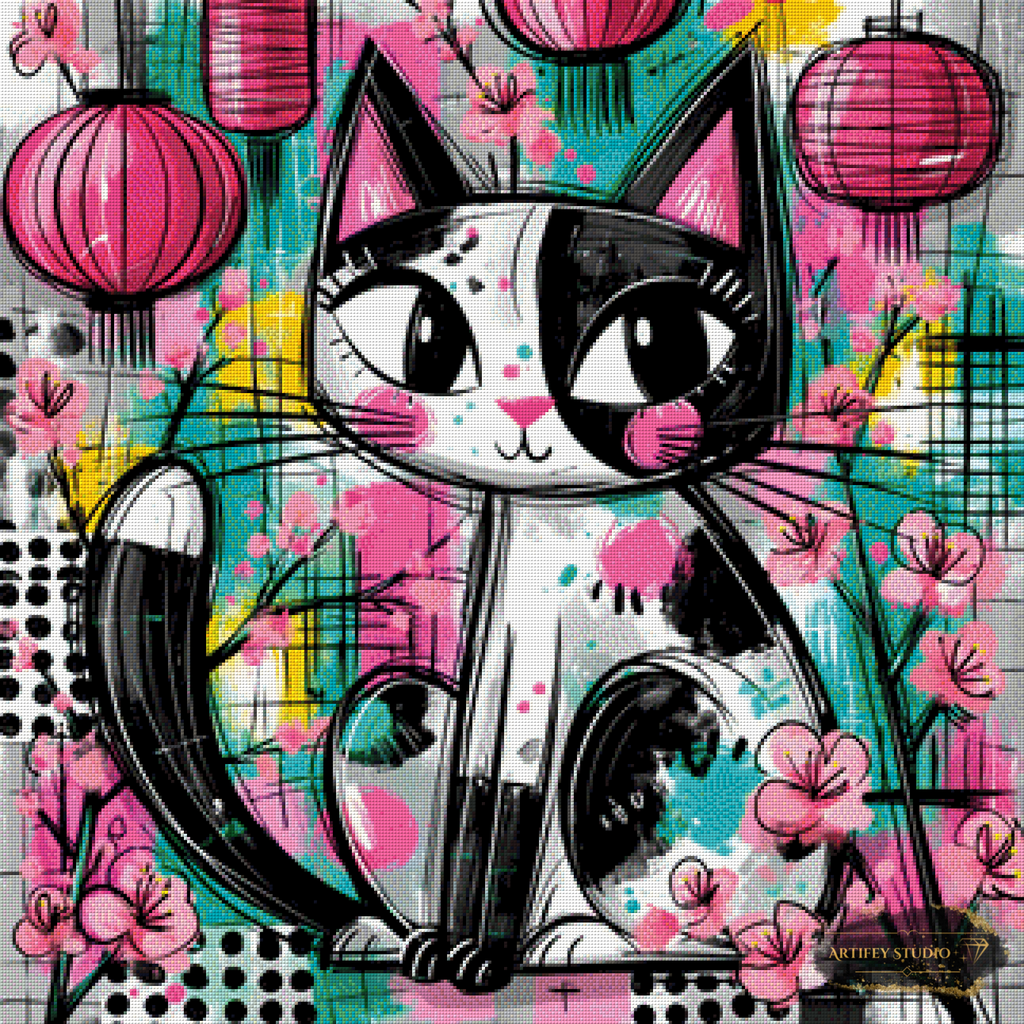 Abstract Cat by Lexxa 80x80 mit 255 Farben