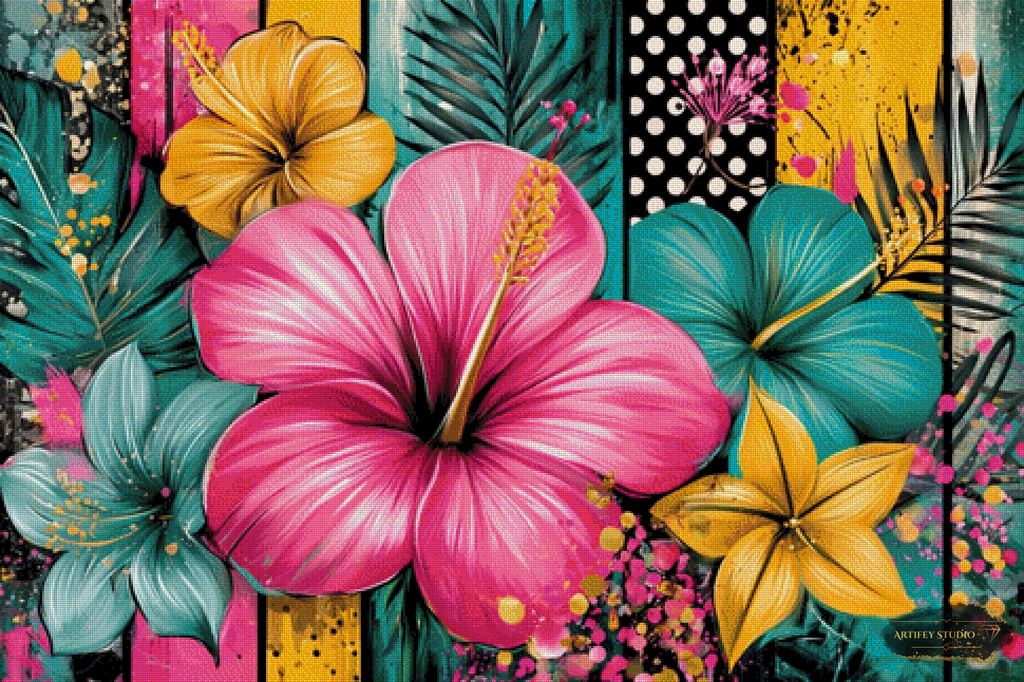Blossoms and Color by Lexxa 120x80 with 340 colors