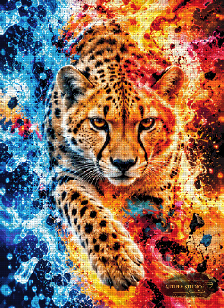 Elementargepard by Saphira 80x110 mit 290 Farben