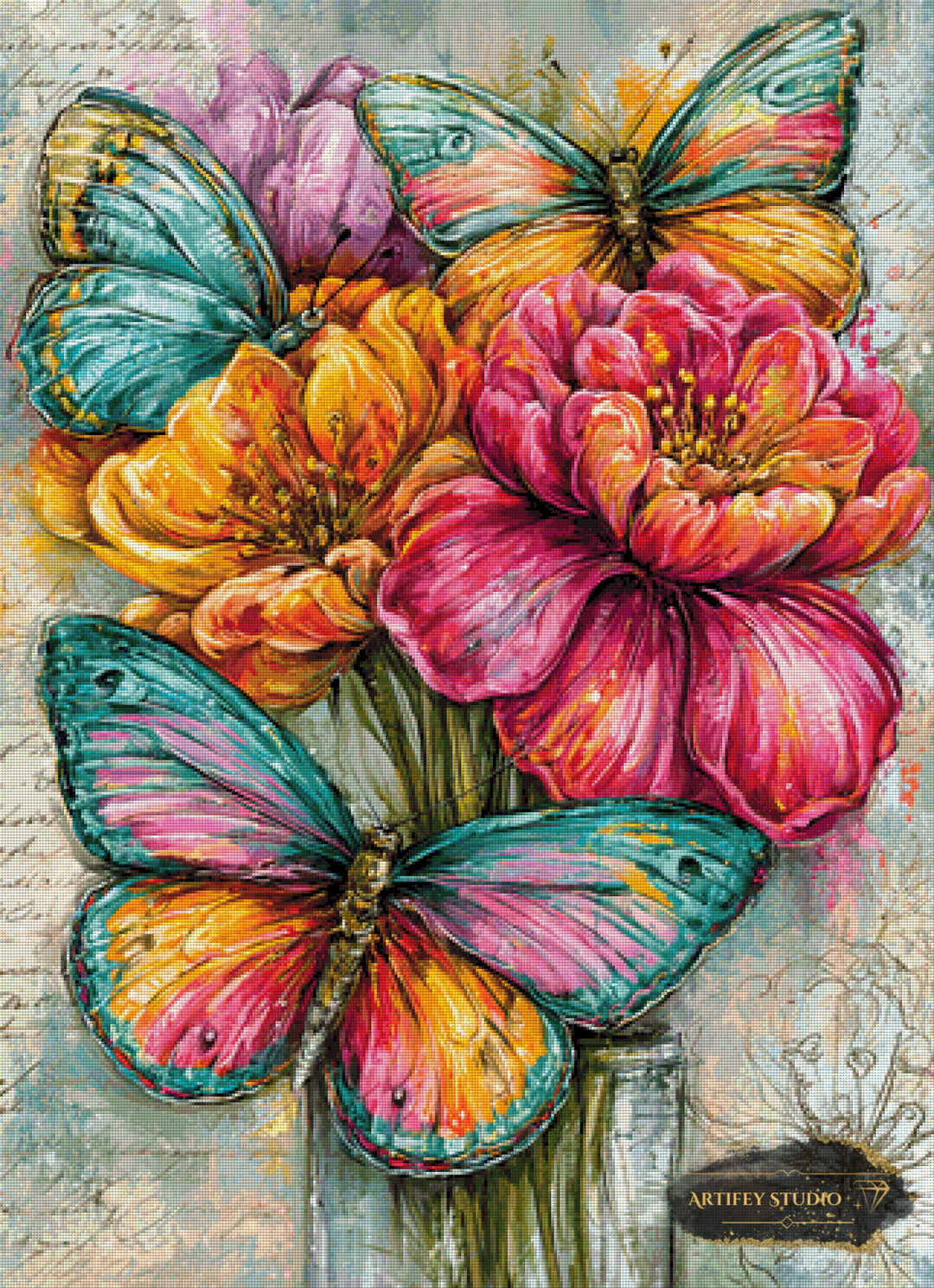 Butterfly Gathering by Skyler 80x110 mit 370 Farben