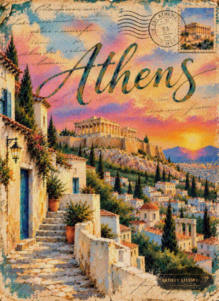 Postcard from Athens by Skyler 80x110 with 260 colors