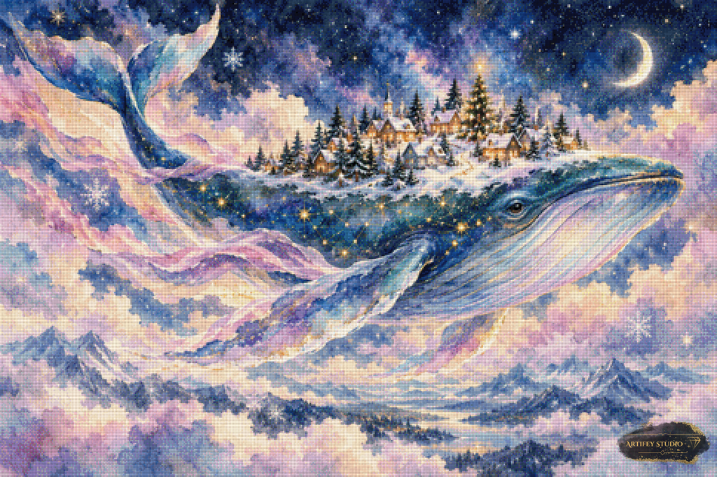 Starwhale’s Christmas Dream by Artifey 120x80 mit 210 Farben