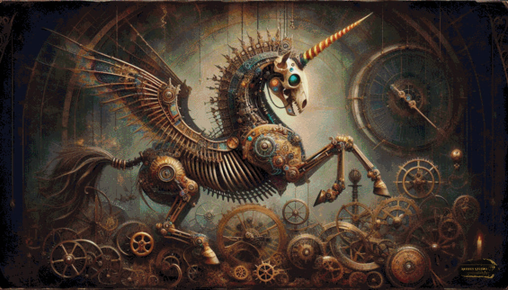 The Clockwork Pegacorn by Pixxchicks 140x80 with 130 colors