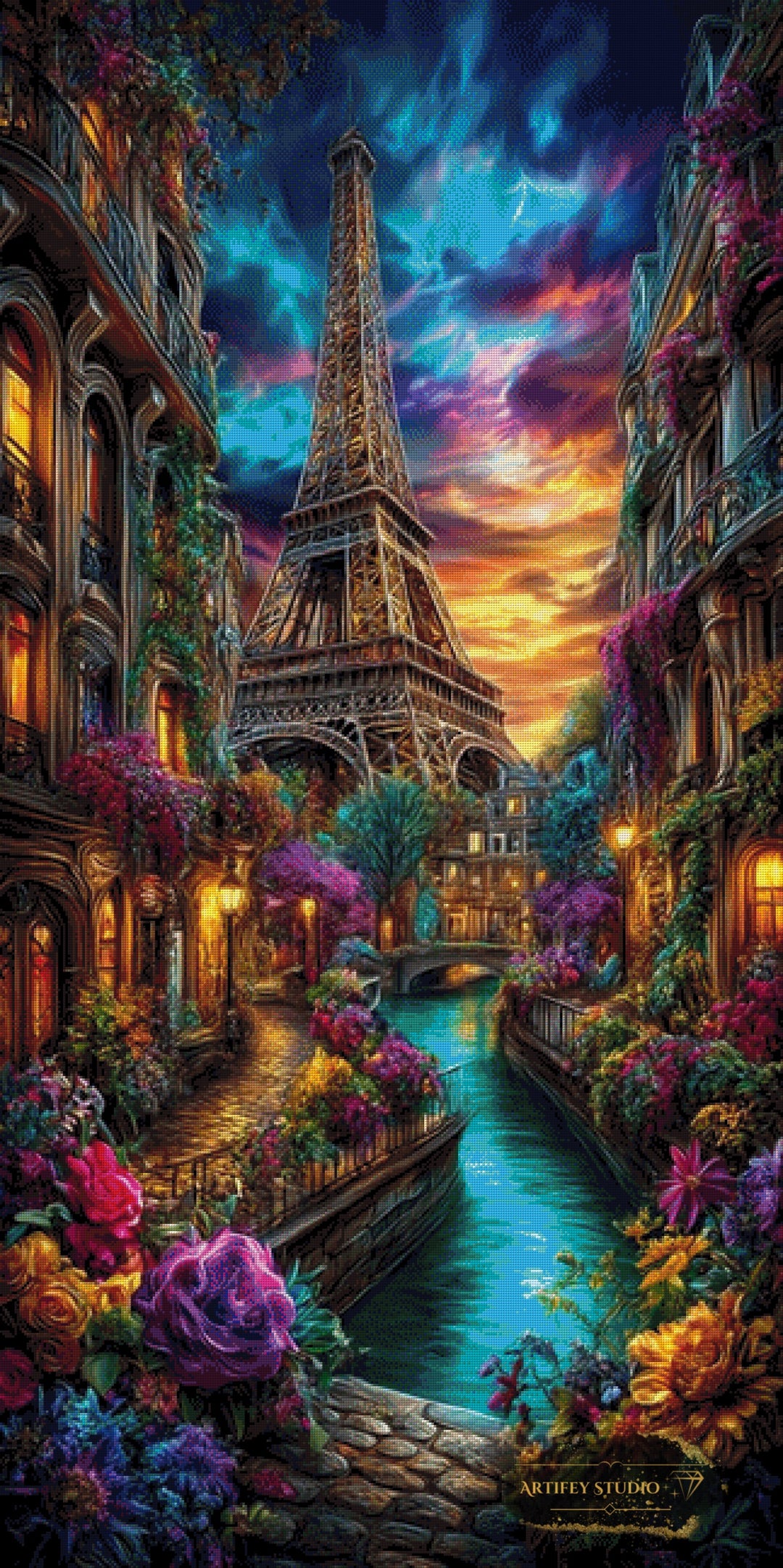 Pariser Blütentraum by Morrigan 80x160 mit 310 Farben - Artifey Studio