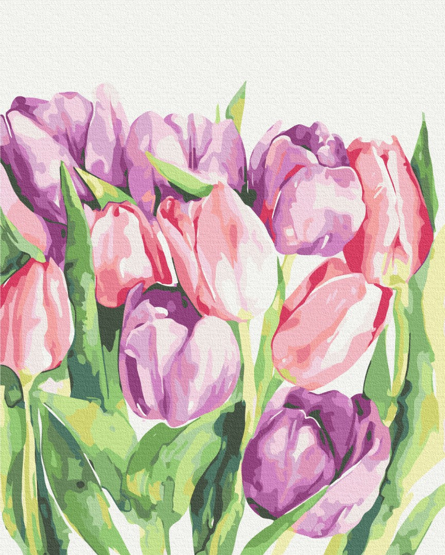 Premium Paint by Numbers “Morning Tulips © Karolina Bundash”