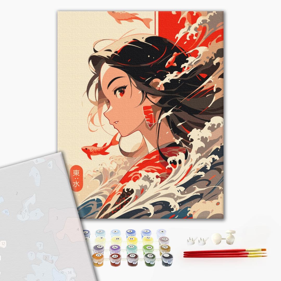 Premium Malen nach Zahlen „Das Element Wasser“