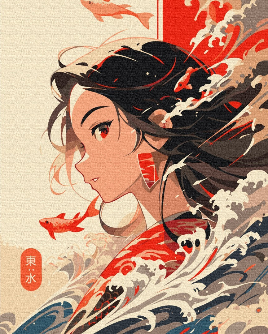 Premium Malen nach Zahlen „Das Element Wasser“