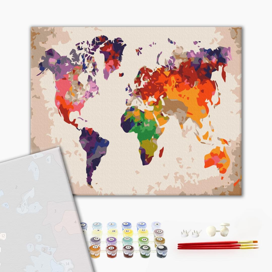 Premium Paint by Numbers “Colored Map”