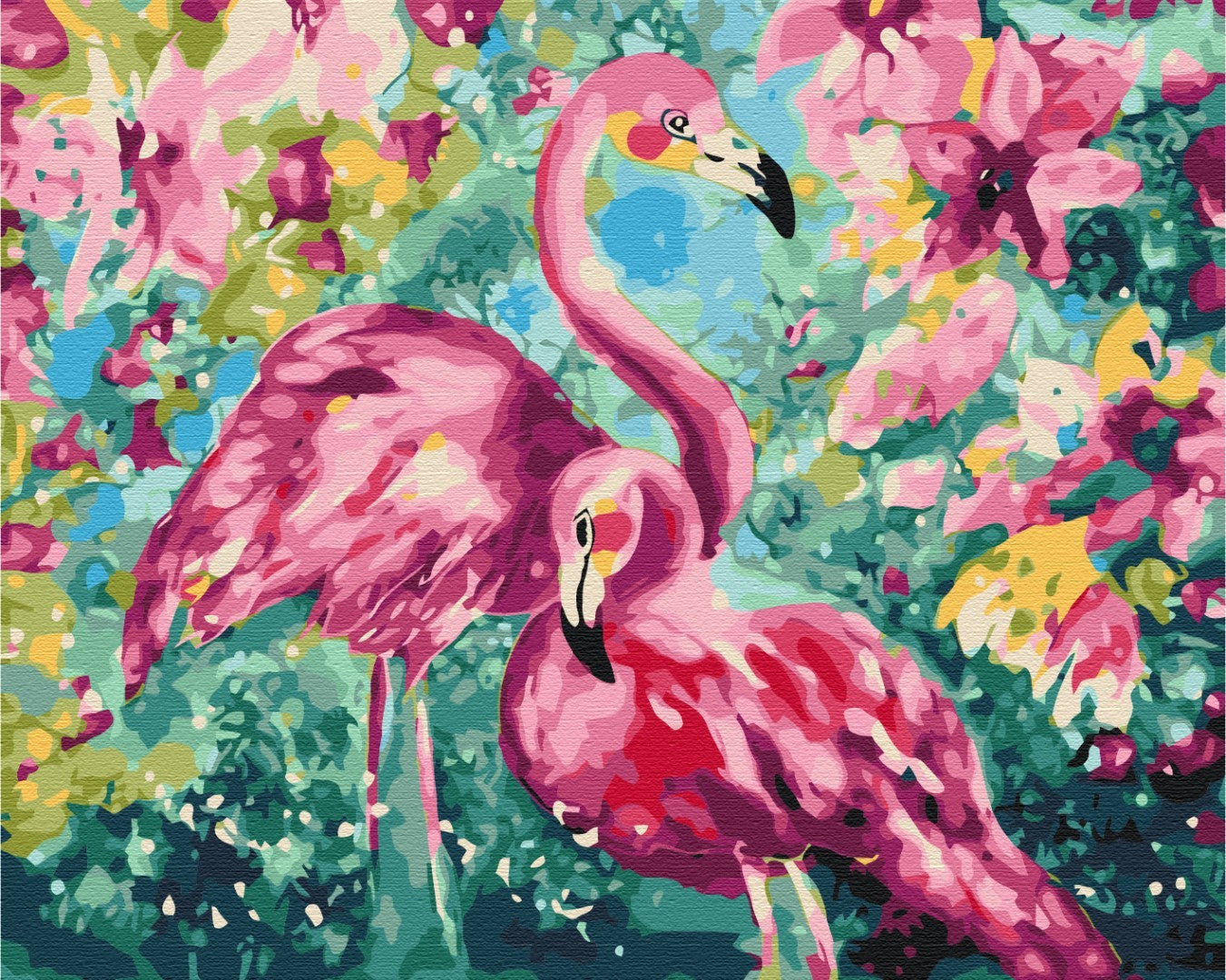 Premium Paint by Numbers “Flower Flamingos”