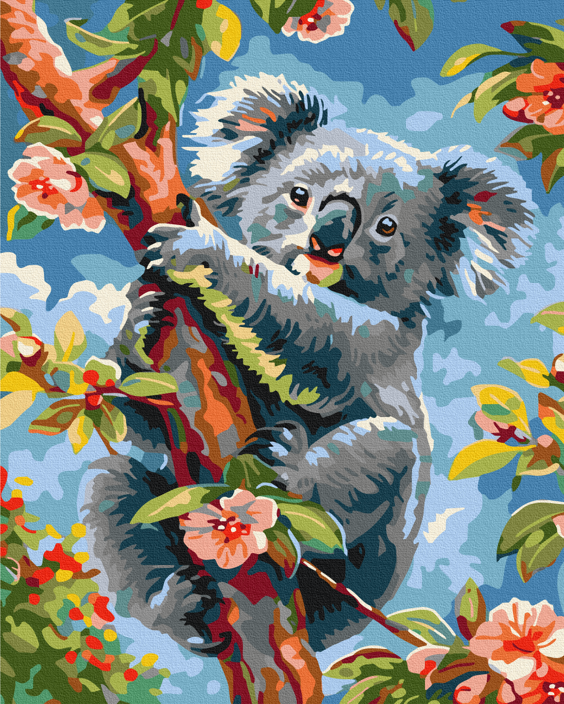 Malen nach Zahlen „Koala in Blumen“