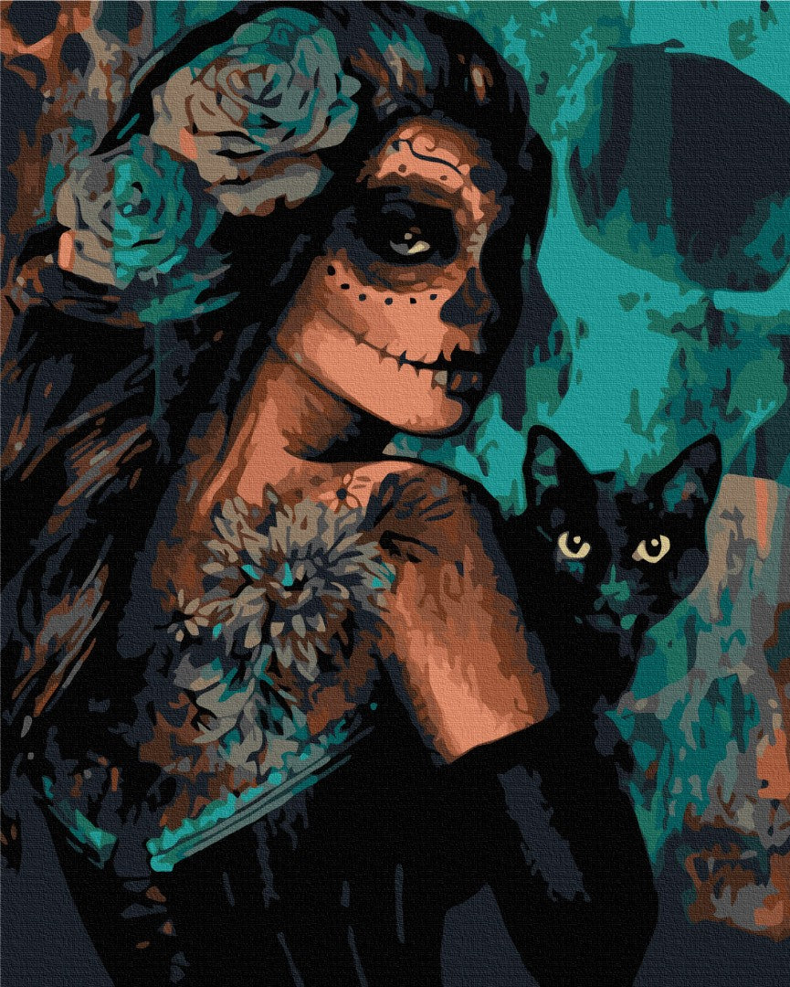 Premium Malen nach Zahlen „Lady Halloween“