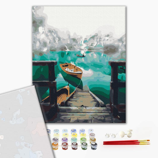 Premium Paint by Numbers “Landscape in the Fog”