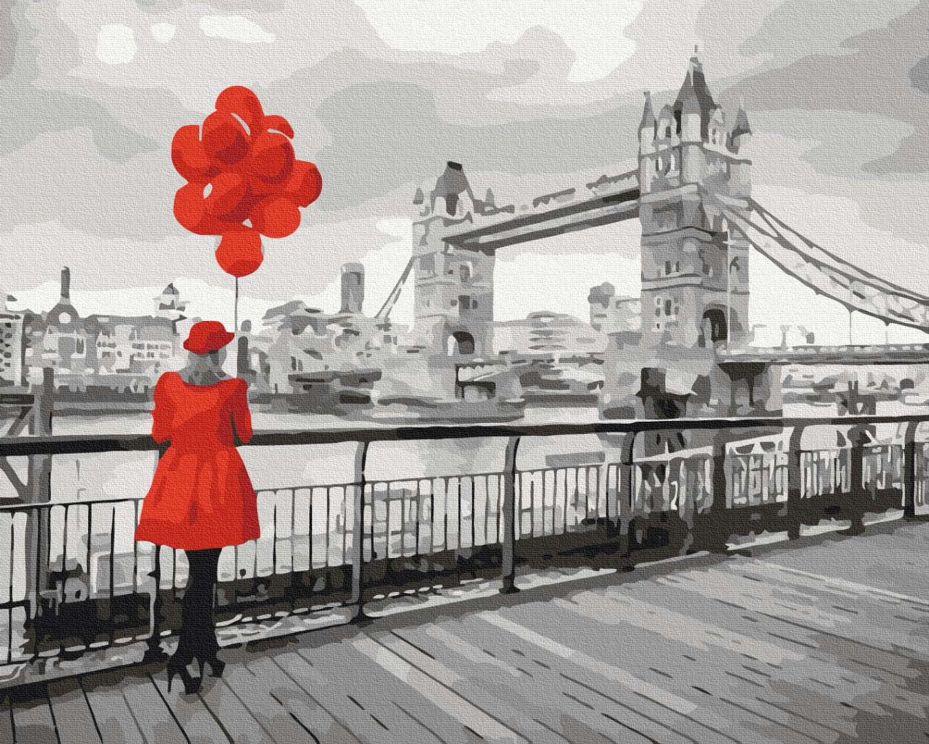 Premium Malen nach Zahlen „Londoner Lady“