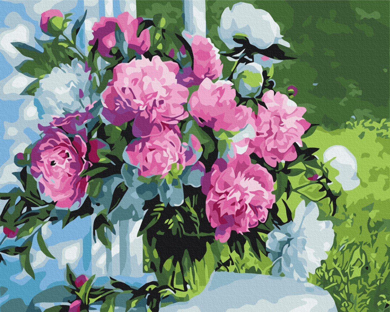 Premium Paint by Numbers “Peony Bouquet in the Garden”