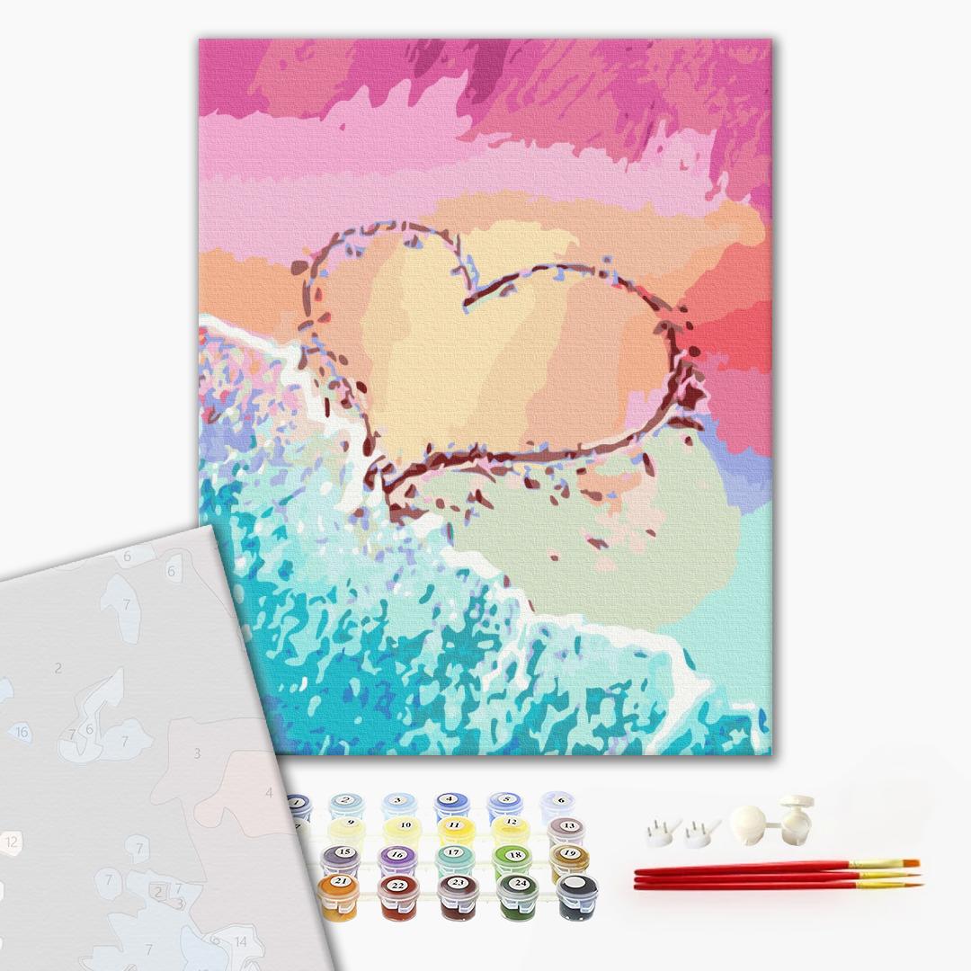 Premium Malen nach Zahlen „Liebe an der Küste“