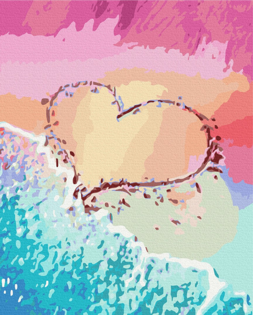 Premium Malen nach Zahlen „Liebe an der Küste“