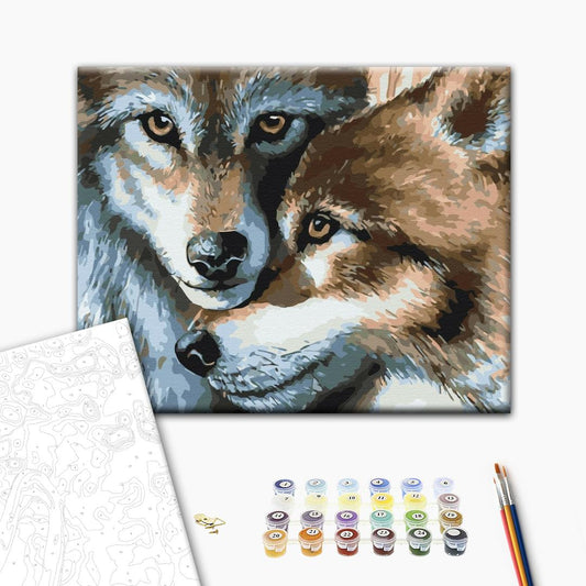 Paint by numbers “Wolf couple”