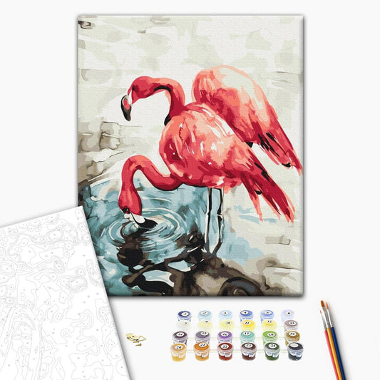 Paint by Numbers “Watercolor Flamingos © Karolina Bundash”