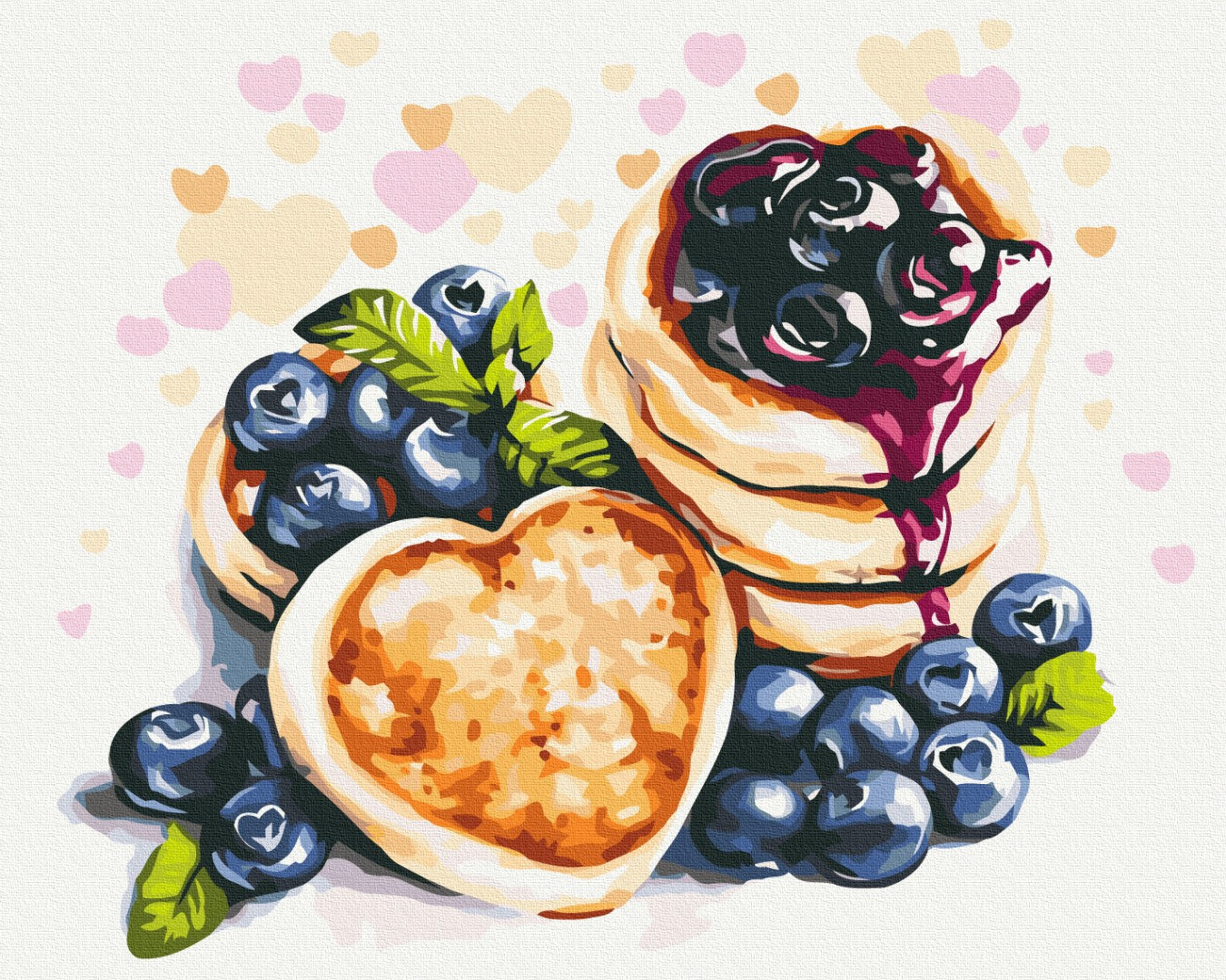 Malen nach Zahlen „Käsekuchen mit Blaubeeren © Anna Kulyk“