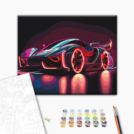 Paint by numbers “Neon Car”