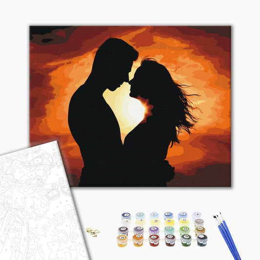 Premium Paint by Numbers “Love silhouette”